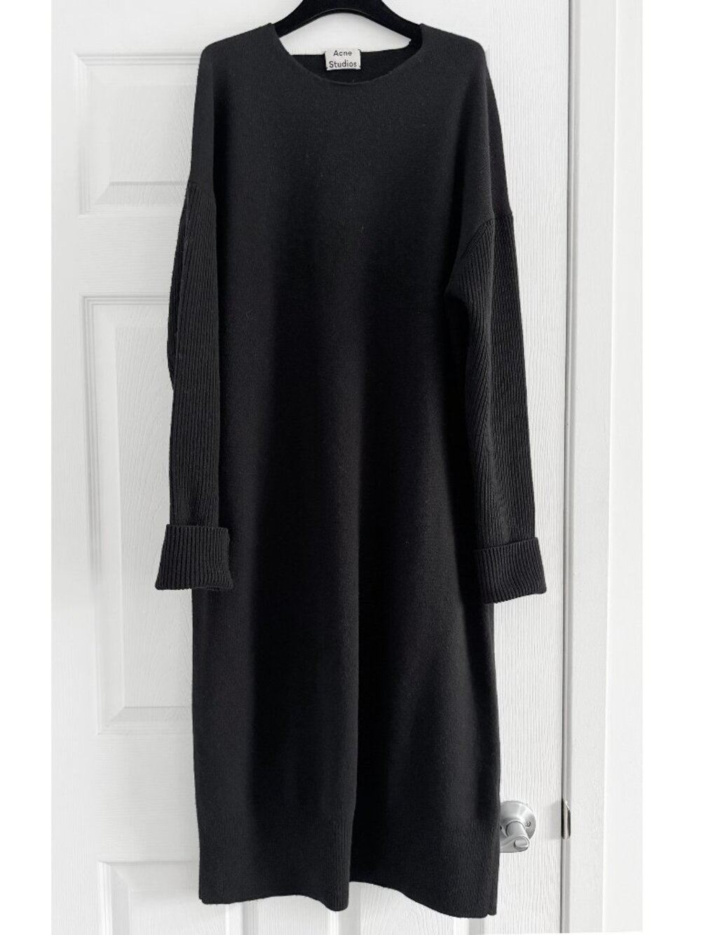 Acne Studios "Dita" Wool Knit Dress in Black, size XS/S